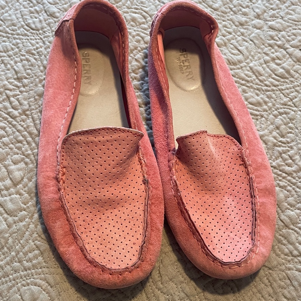 Sperry Women's Soft Pink  Suede Loafers